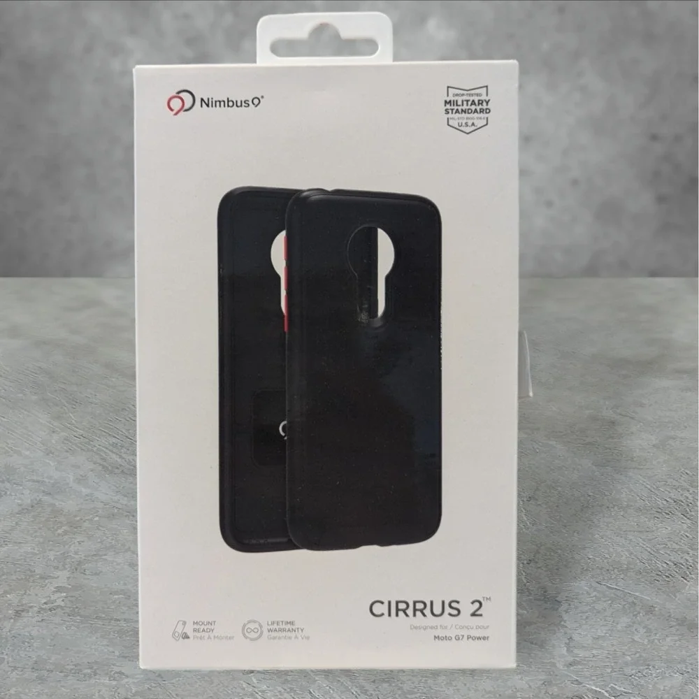 W3. Nimbus9 CIRRUS 2 Case for Moto G7 Power - In Black, Mount Ready, Qi Compatib